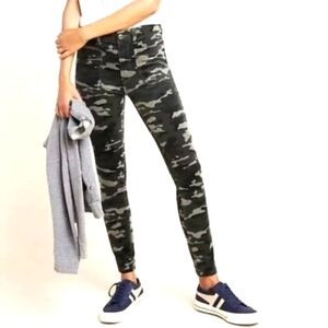 Anthropologie Pilcro and Letterpress Stretch Corduroy Green Camo Pant NWT